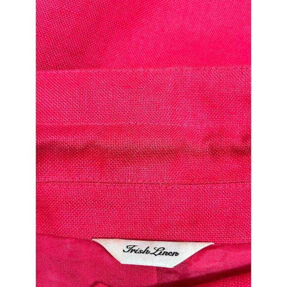 Talbots Irish Linen Blazer Womens Size 24W Hot Pink Lagenlook Career Work Office - Picture 7 of 11